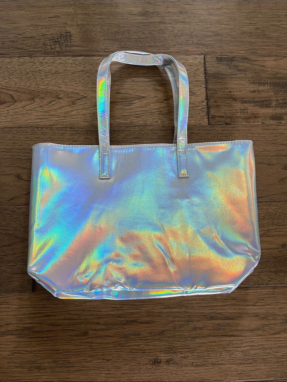 Holographic Iridescent Tote Bag - Silver Shine